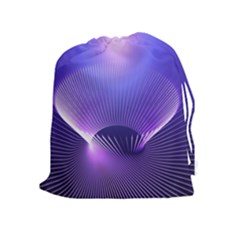 Abstract Fractal 3d Purple Artistic Pattern Line Drawstring Pouches (extra Large)