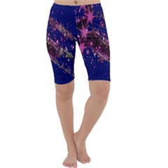 Stars Abstract Shine Spots Lines Cropped Leggings  by Simbadda