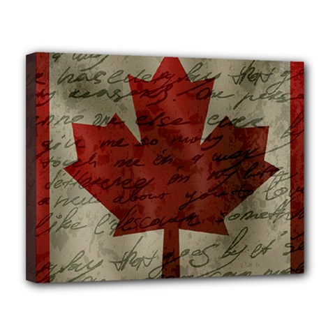 Canada Flag Canvas 14  X 11  by Valentinaart