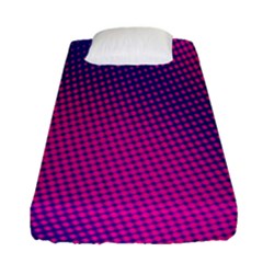 Retro Halftone Pink On Blue Fitted Sheet (single Size)