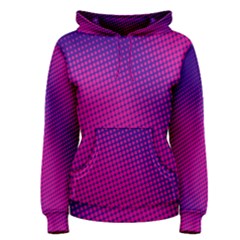 Retro Halftone Pink On Blue Women s Pullover Hoodie