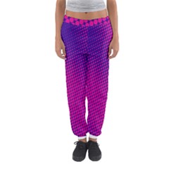 Retro Halftone Pink On Blue Women s Jogger Sweatpants