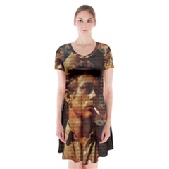 James Dean   Short Sleeve V-neck Flare Dress