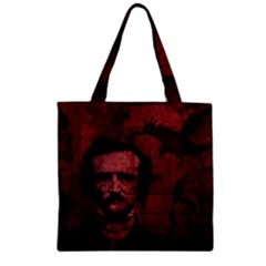 Edgar Allan Poe  Zipper Grocery Tote Bag by Valentinaart