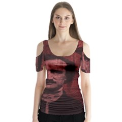 Edgar Allan Poe  Butterfly Sleeve Cutout Tee 