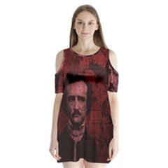 Edgar Allan Poe  Shoulder Cutout Velvet  One Piece by Valentinaart