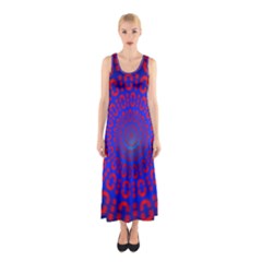 Binary Code Optical Illusion Rotation Sleeveless Maxi Dress