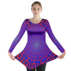 Binary Code Optical Illusion Rotation Long Sleeve Tunic 