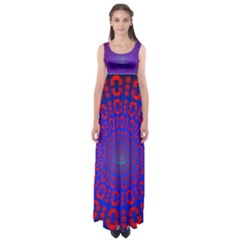 Binary Code Optical Illusion Rotation Empire Waist Maxi Dress