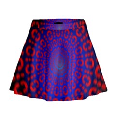 Binary Code Optical Illusion Rotation Mini Flare Skirt