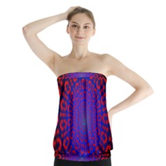 Binary Code Optical Illusion Rotation Strapless Top