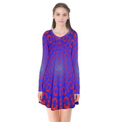 Binary Code Optical Illusion Rotation Flare Dress