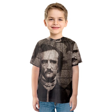 Edgar Allan Poe  Kids  Sport Mesh Tee by Valentinaart