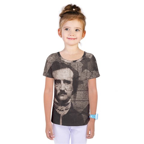 Edgar Allan Poe  Kids  One Piece Tee by Valentinaart