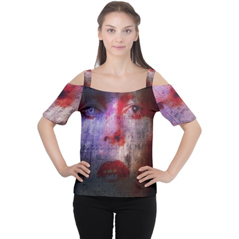 David Bowie  Women s Cutout Shoulder Tee by Valentinaart