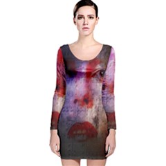 David Bowie  Long Sleeve Velvet Bodycon Dress