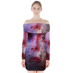 David Bowie  Long Sleeve Off Shoulder Dress by Valentinaart