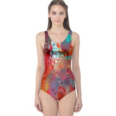 Texture Spots Circles One Piece Swimsuit