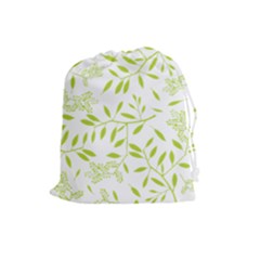 Leaves Pattern Seamless Drawstring Pouches (large) 