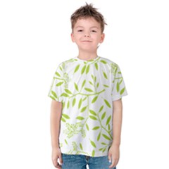 Leaves Pattern Seamless Kids  Cotton Tee