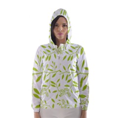 Leaves Pattern Seamless Hooded Wind Breaker (women)