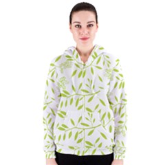 Leaves Pattern Seamless Women s Zipper Hoodie