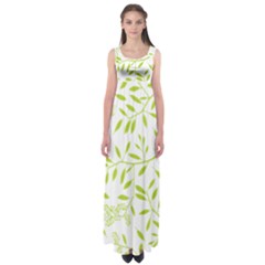 Leaves Pattern Seamless Empire Waist Maxi Dress