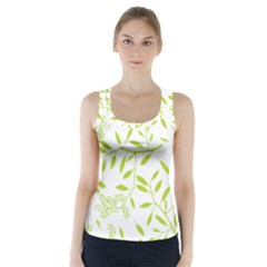 Leaves Pattern Seamless Racer Back Sports Top