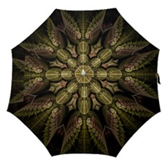 Fractal Abstract Patterns Gold Straight Umbrellas