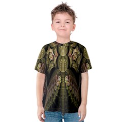 Fractal Abstract Patterns Gold Kids  Cotton Tee