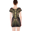 Fractal Abstract Patterns Gold Short Sleeve Bodycon Dress View2