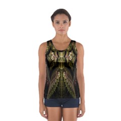 Fractal Abstract Patterns Gold Women s Sport Tank Top  by Simbadda