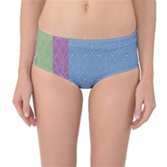 Fine Line Pattern Background Vector Mid-waist Bikini Bottoms