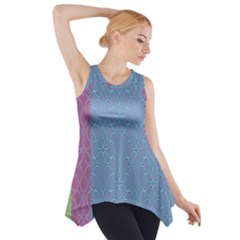 Fine Line Pattern Background Vector Side Drop Tank Tunic