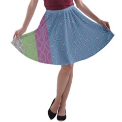 Fine Line Pattern Background Vector A-line Skater Skirt