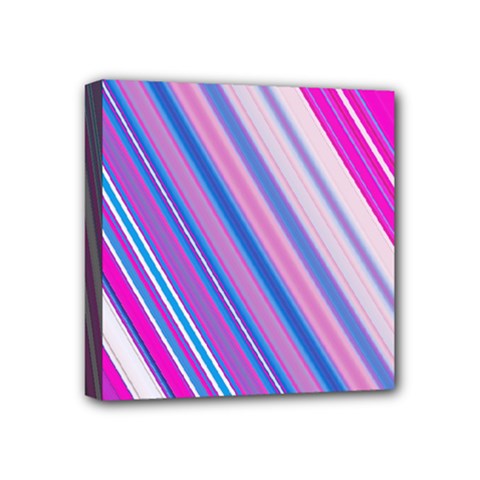 Line Obliquely Pink Mini Canvas 4  X 4 