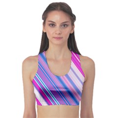 Line Obliquely Pink Sports Bra