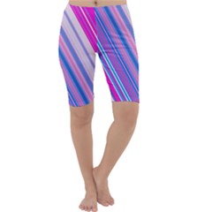 Line Obliquely Pink Cropped Leggings 