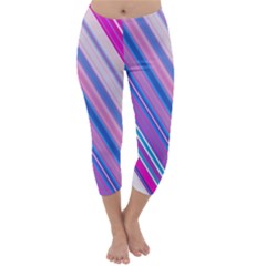 Line Obliquely Pink Capri Winter Leggings 