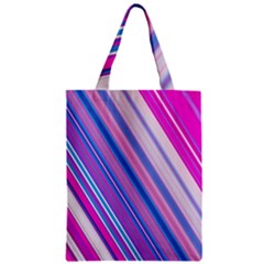 Line Obliquely Pink Zipper Classic Tote Bag by Simbadda