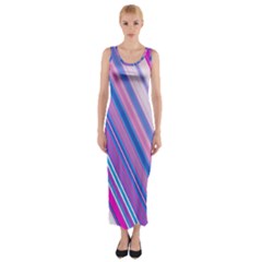 Line Obliquely Pink Fitted Maxi Dress by Simbadda