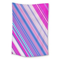 Line Obliquely Pink Large Tapestry