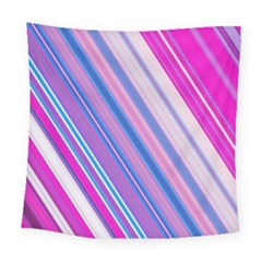 Line Obliquely Pink Square Tapestry (large)