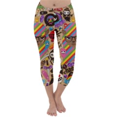 Background Images Colorful Bright Capri Winter Leggings 