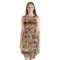 Background Images Colorful Bright Sleeveless Chiffon Dress   by Simbadda