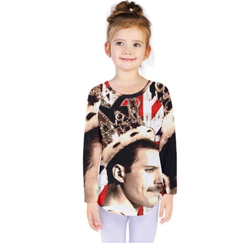 Freddie Mercury Kids  Long Sleeve Tee by Valentinaart