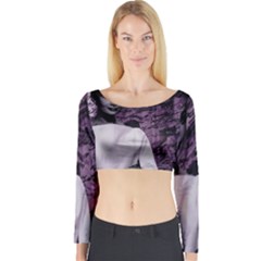 Audrey Hepburn Long Sleeve Crop Top by Valentinaart