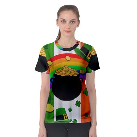 Pot Of Gold Women s Sport Mesh Tee by Valentinaart