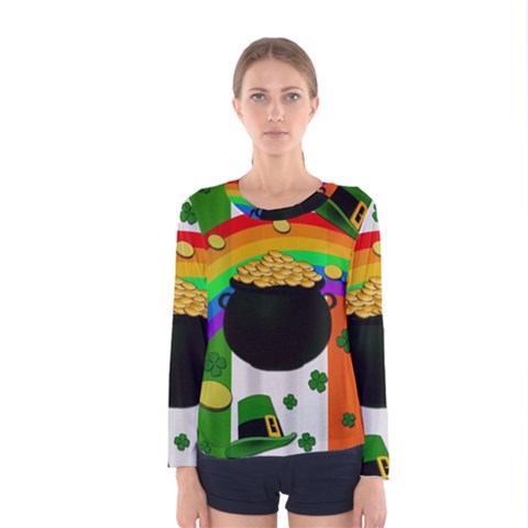 Pot Of Gold Women s Long Sleeve Tee by Valentinaart