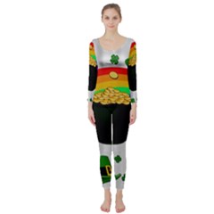 Pot Of Gold Long Sleeve Catsuit by Valentinaart